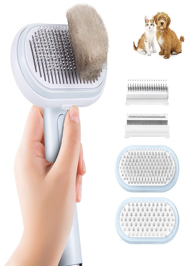 Pups&Pets Dog Pin Brush Cat Brush 5 in 1 Pet Grooming kit Pin Brush for Dog & Cat Dematting Comb Deshedding Comb Bath Massage Brush Bristle Brush Small Animal - Image 3
